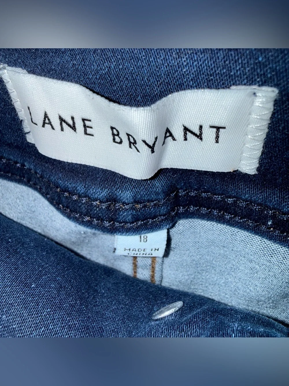 Lane Bryant High Rise 3 Button Jegging Pedal Dark Blue, 18